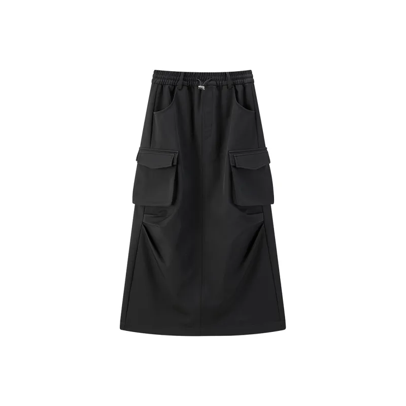 PEACEBIRD Casual Long Skirt Women's Black-0