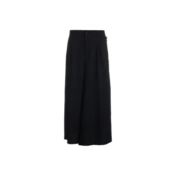 Yohji Yamamoto Front-slit Wool Midi Skirt