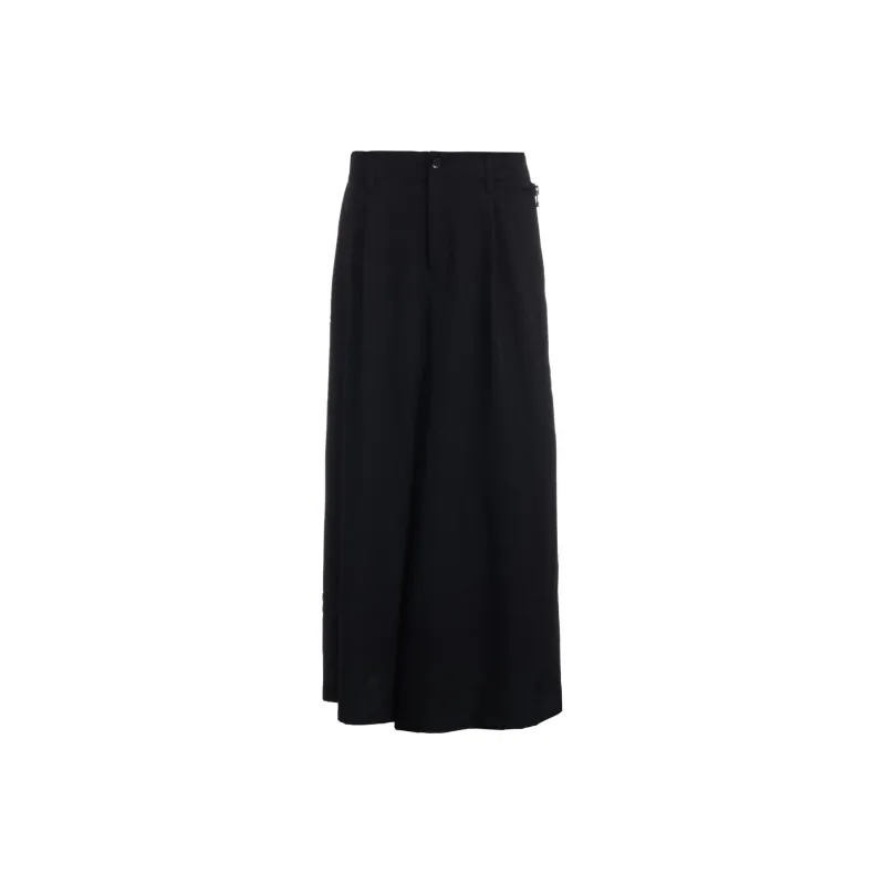 Yohji Yamamoto Front-slit Wool Midi Skirt-0