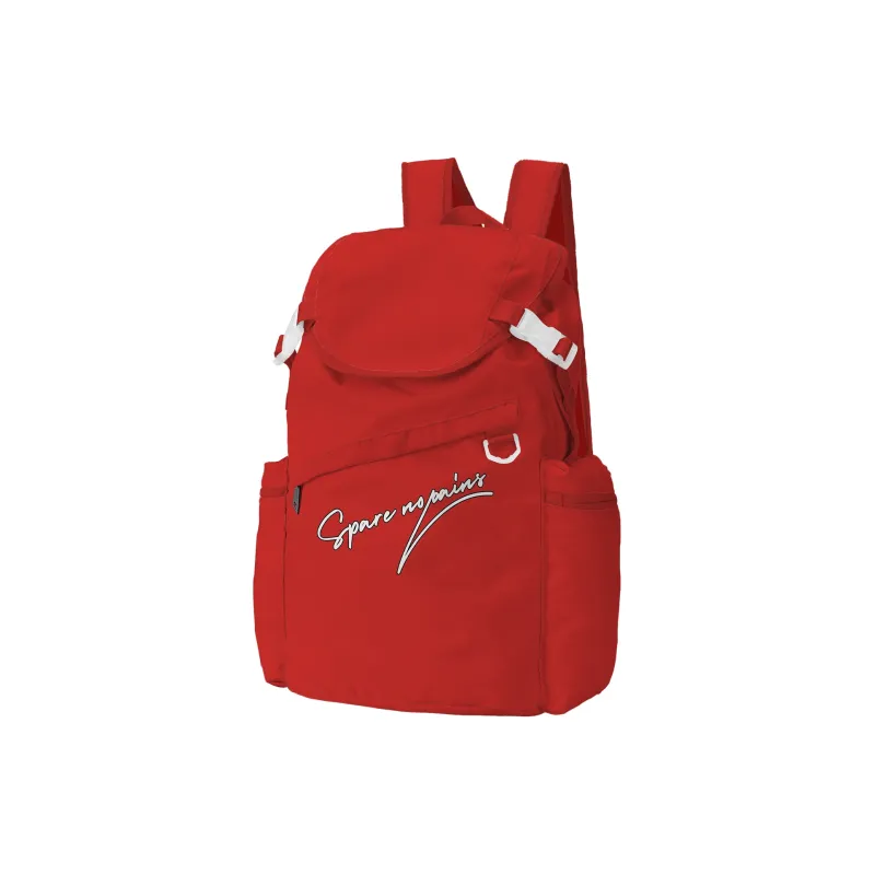 TURN UP Polyester Backpack Unisex Red-1