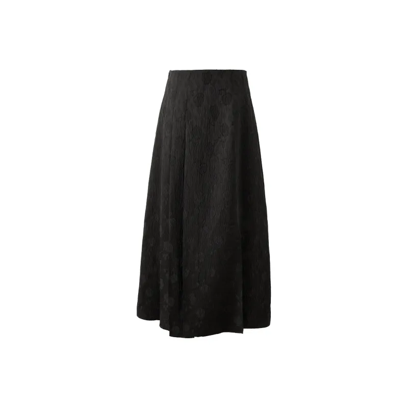 YALIDA Casual Long Skirts Women's Black-0