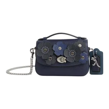 COACH Cassie Leather One Shoulder Handbag Women's Marine Blue