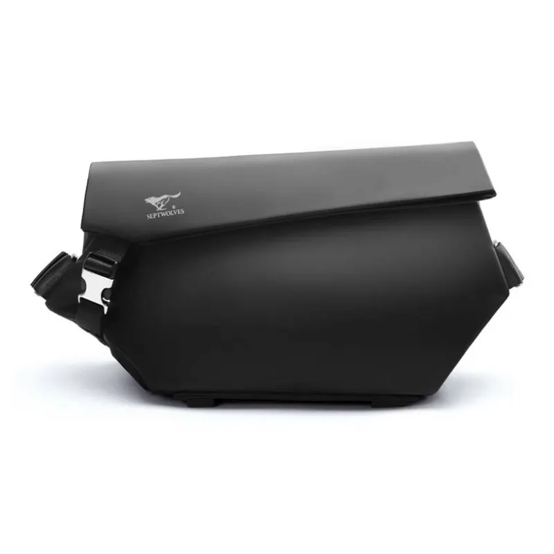 SEPTWOLVES Artificial Leather Crossbody Bag Men's Black-1