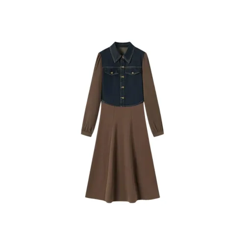 EICHITOO Skirt Set Women's Dark Coffee Accented With Light Coffee