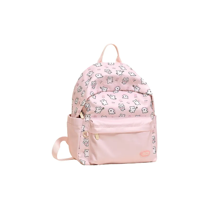 TOUTOU Maltese Collaboration Fabric Backpack Large Size Women's Cream Yellow/Sea Salt Blue-15