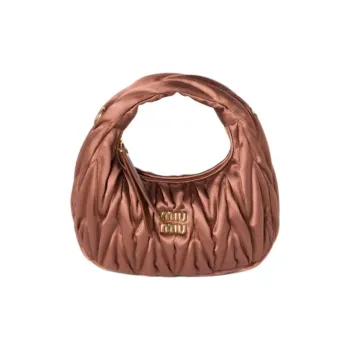 MIU MIU Wander Series Silk One Shoulder Handbag Mini Women's Cocoa Brown