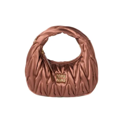 MIU MIU Wander Series Silk One Shoulder Handbag Mini Women's Cocoa Brown