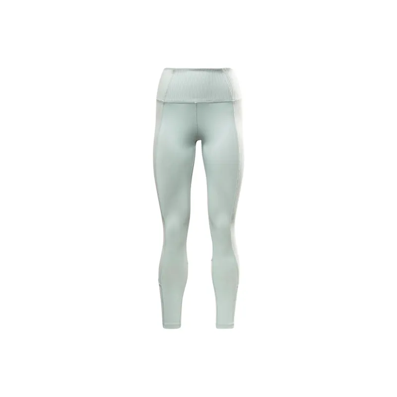 Reebok Rib High-Rise Leggings Athletic Trousers Women's Green Purple Gray-0
