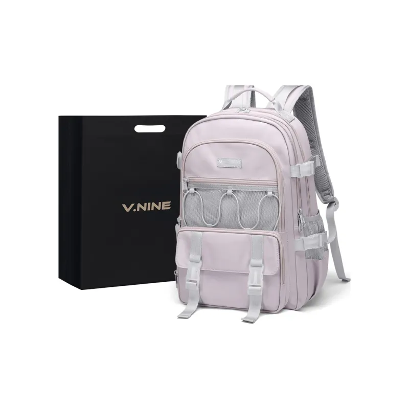 V.NINE Fabric Backpack Unisex Obsidian Black/Taro Purple/Ecru-9