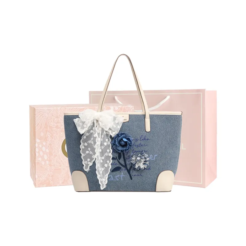 MISS GAIL Synthetic Leather Handbag, Shoulder Bag Tubas Women's Blue-0