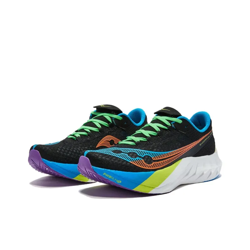 Saucony Endorphin Pro 4 Cushioning, Wear Resistant Low Top Running Shoes Unisex Black Blue FUTURE BLACK-2