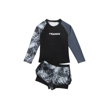 Barbie Two Piece Swimsuit Women's Black Gray