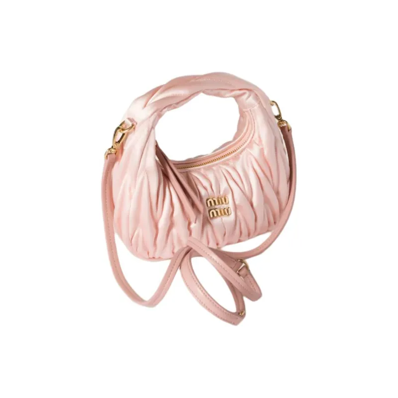 MIU MIU Wander Series Silk One Shoulder Handbag Mini Women's Rose Orchid Blossom Pink-1