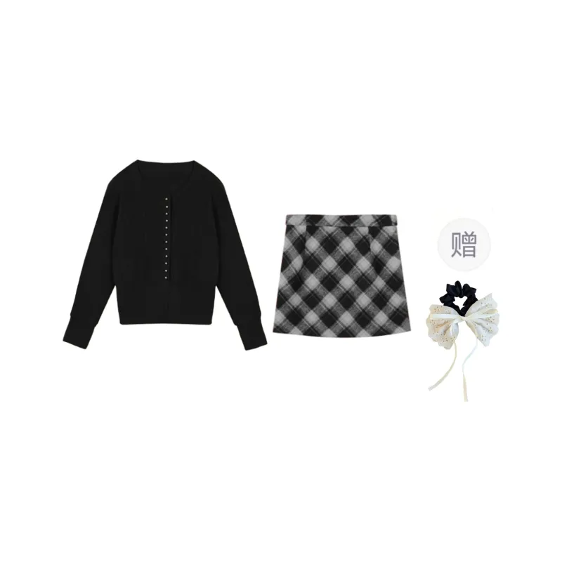PAVEA Two Piece Skirt Sets Women's-1