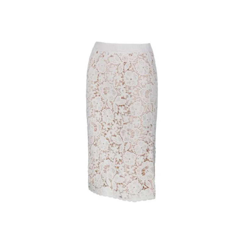 PAROSH Casual Long Skirts Women's White-0