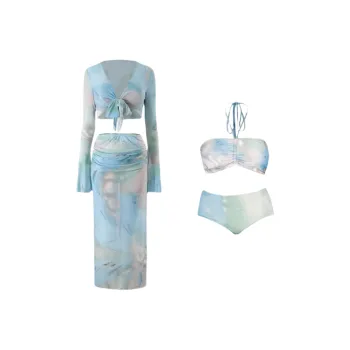 FOCOS STUDIO Swimsuit Set Women's Multicolor Blue