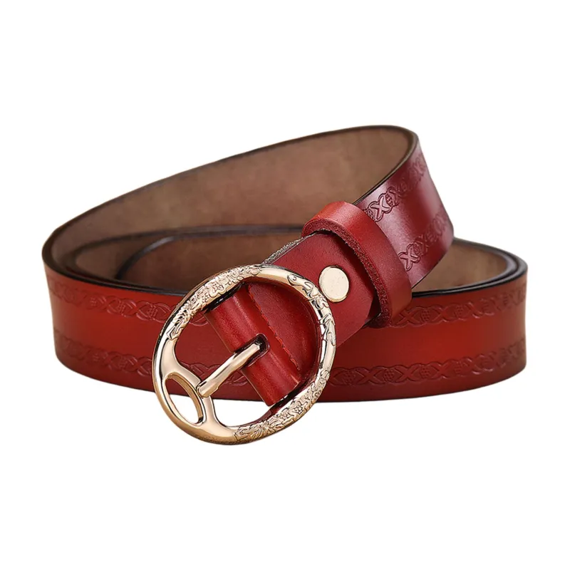 JEANSWEST Cow Split Leather Belts Women's 3.0CM-0