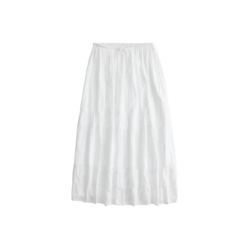 Hollister Casual Long Skirts Women's White-0