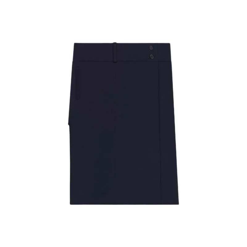 COURREGES SS25 BELTED SLIT SKIRT Casual Long Skirt Women's Navy/Marine Blue-0