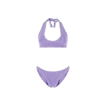 REINA OLGA Pilou Scrunch Halterneck Bikini Set