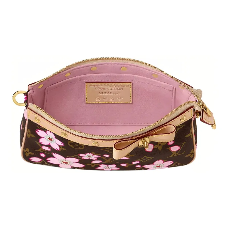 LOUIS VUITTON X Takashi Murakami Cherry Blossom Pochette Accessoires Sakura Brown-3