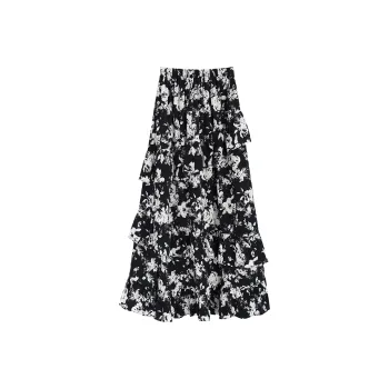Garbege Casual Long Skirts Women's Black