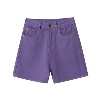 CHARM PICK Denim Shorts Women's Purple