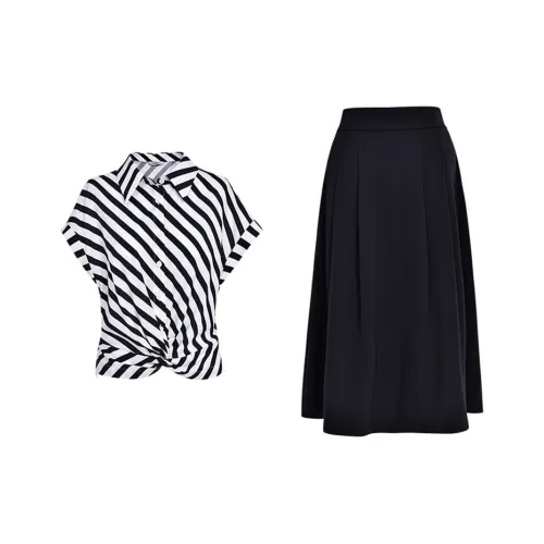 DIFFIE RIEGER Skirt Set Women's Black White