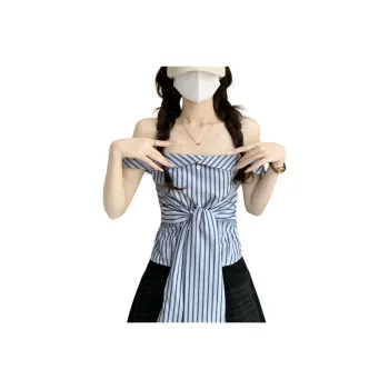 HTHK Strapless Tops Women's Blue