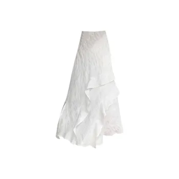 POPO.INFO Casual Long Skirt Women's White