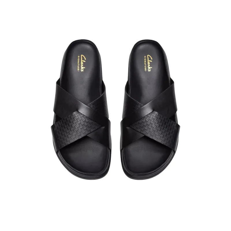 Clarks Rubber Sole Abrasion Resistant Slide Slippers Men's Black-3