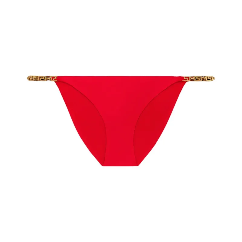 VERSACE Greca Chain Bikini Bottom 'Red'-0