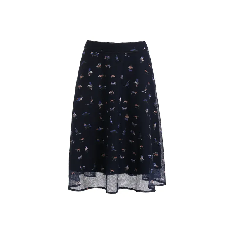 QIAOWANNI Casual Long Skirt Women's Ocean Paradise Pattern-0