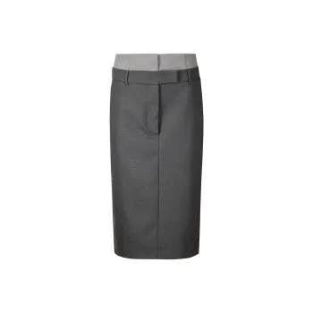 SportMax Button Detailed Back Slit Pencil Skirt