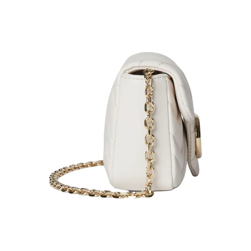 GUCCI GG Marmont Lambskin Shoulder Bag Mini Women's White-2