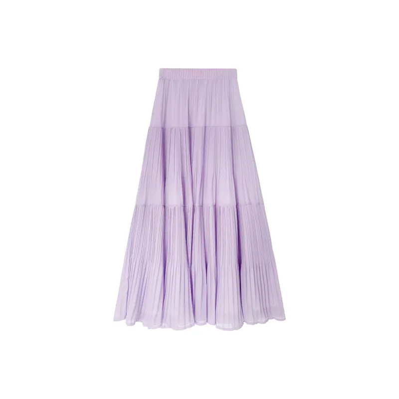 FOASIS Casual Long Skirt Women's Light Purple-0
