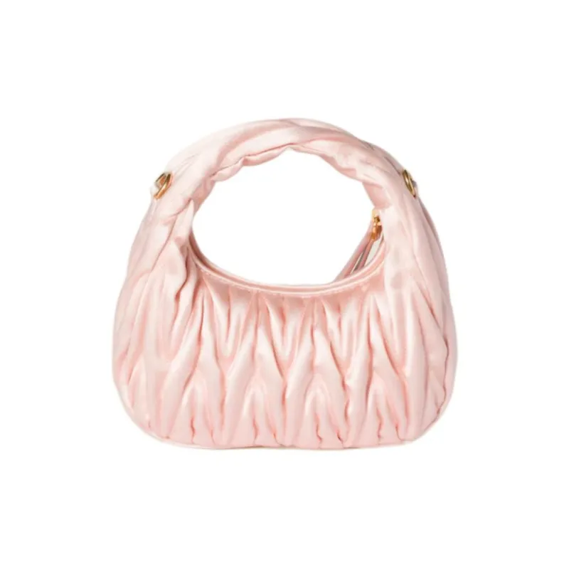 MIU MIU Wander Series Silk One Shoulder Handbag Mini Women's Rose Orchid Blossom Pink-2
