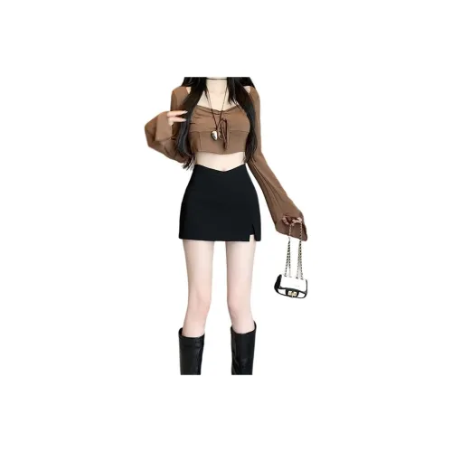 Si Bei'er Casual Short Skirts Women's Black