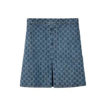 GUCCI Lido FW24 Denim Short Skirts Women's Blue