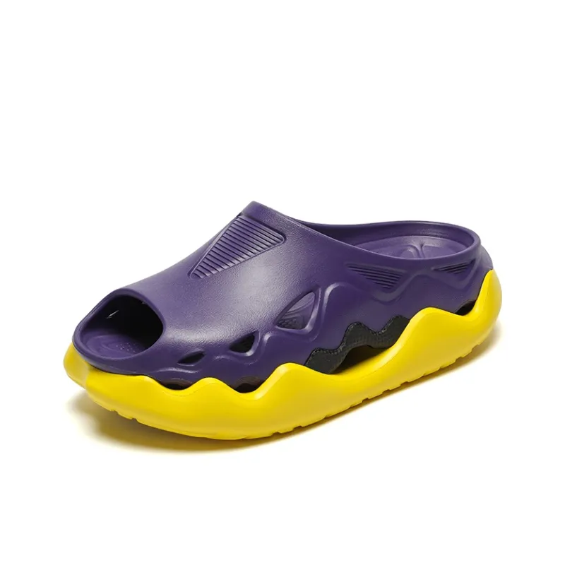Cool Mamba Series EVA Cut Out Slip Resistant Massage Cushioning Slide Slippers Men's Lakers Purple-2