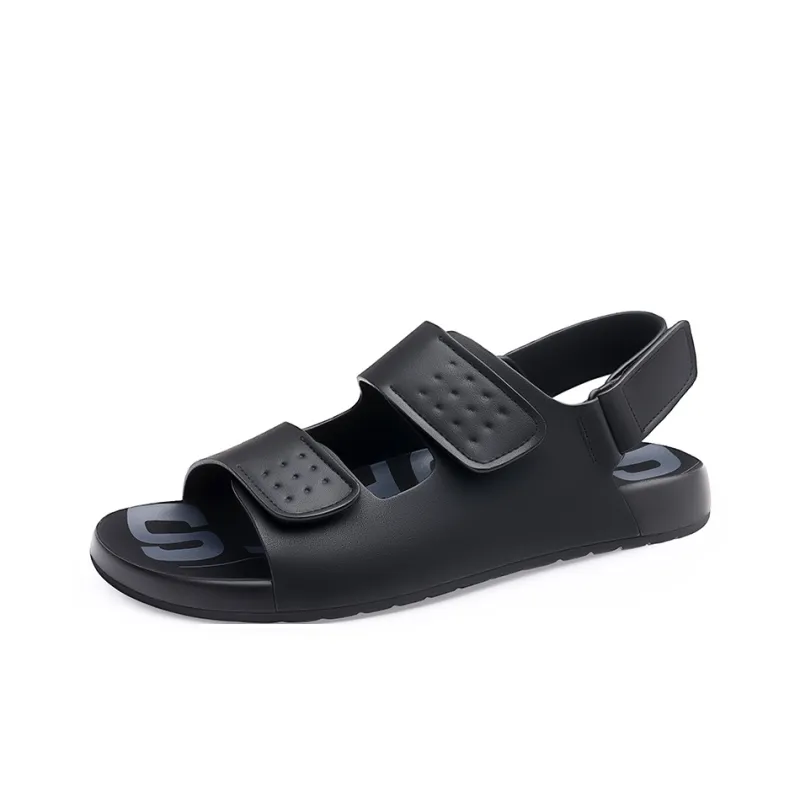 QIUTEXIONG Beach Sandals Men Black/Brown-1