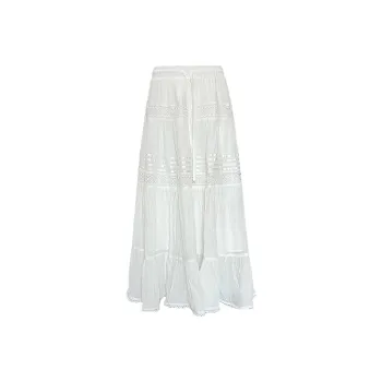 ZXZA Casual Long Skirts Women's White