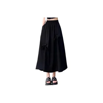 Ya Sheep People Casual Long Skirts Women's Black