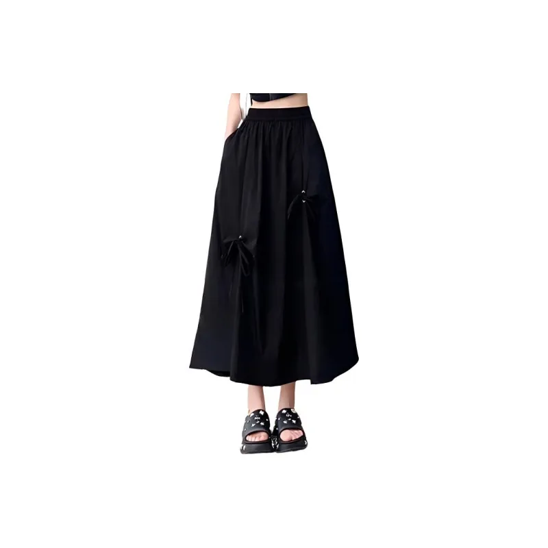 Ya Sheep People Casual Long Skirts Women's Black-0