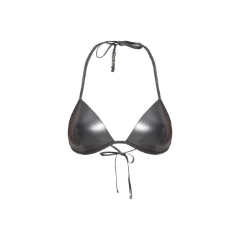 MOSCHINO Metallic Triangle Bikini Top