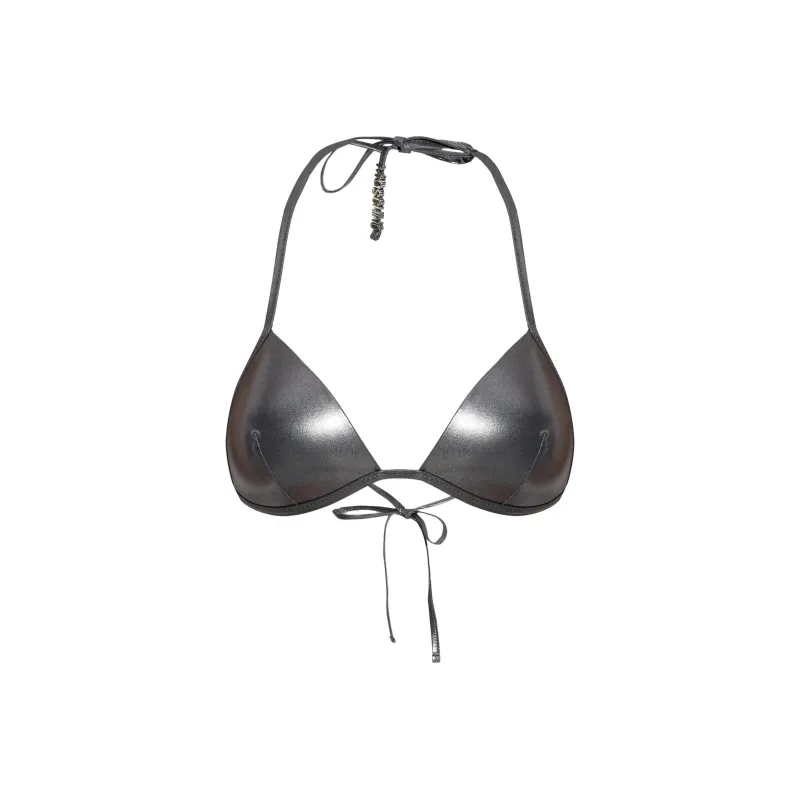 MOSCHINO Metallic Triangle Bikini Top-0
