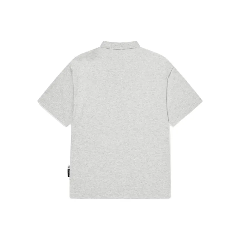 QIAODAN Polo Shirt Men's White Heather Gray-1