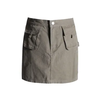Kazakhstan Cargo Short Skirts Women's Gray Green