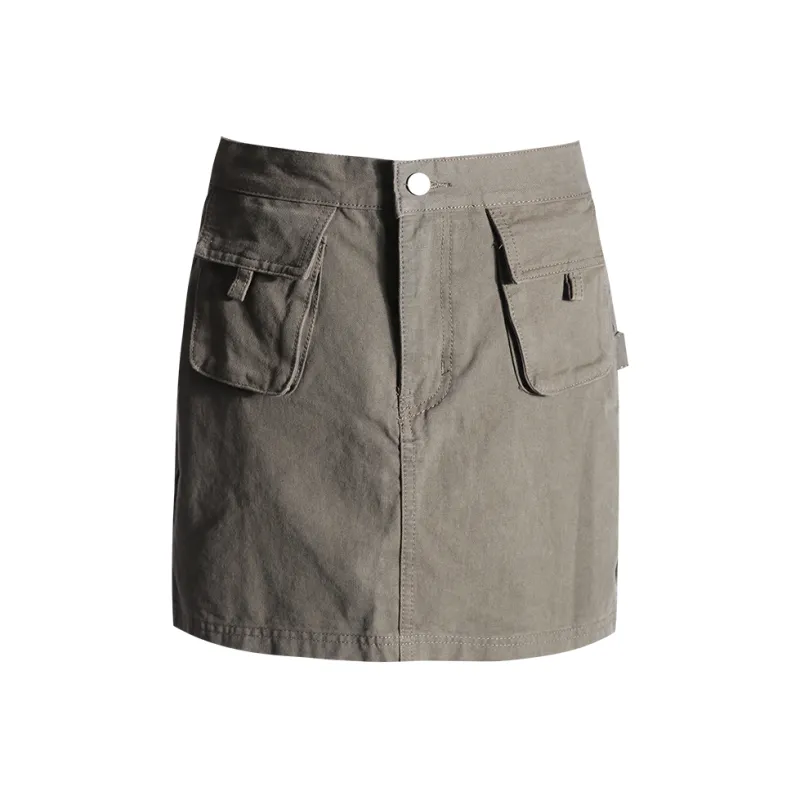 Kazakhstan Cargo Short Skirts Women's Gray Green-0