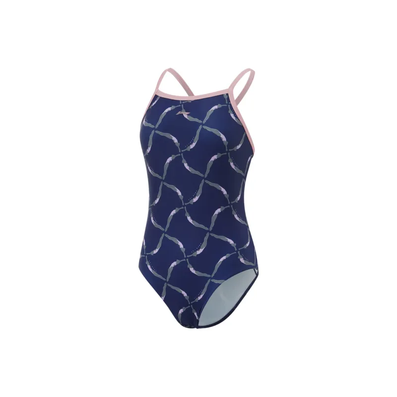 LiNing Swimming Series One piece Swimsuit Women's Image Blue-0